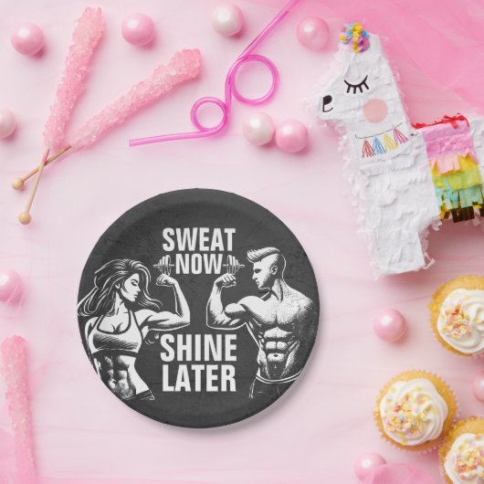 フィットネスジムトレーニングボディビル やる気を起こさせる ペーパープレート (パーティー)