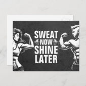 フィットネスジムトレーニングボディビル やる気を起こさせる ポストカード (正面/裏面)