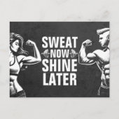 フィットネスジムトレーニングボディビル やる気を起こさせる ポストカード (正面)