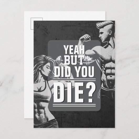 フィットネスジムトレーニングボディビル やる気を起こさせる ポストカード (正面/裏面)