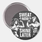 フィットネスジムトレーニングボディビル やる気を起こさせる マグネット (正面/裏面)