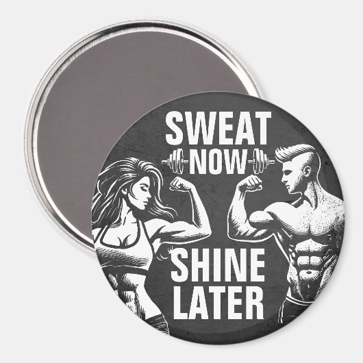 フィットネスジムトレーニングボディビル やる気を起こさせる マグネット (正面/裏面)