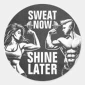 フィットネスジムトレーニングボディビル やる気を起こさせる ラウンドシール (正面)