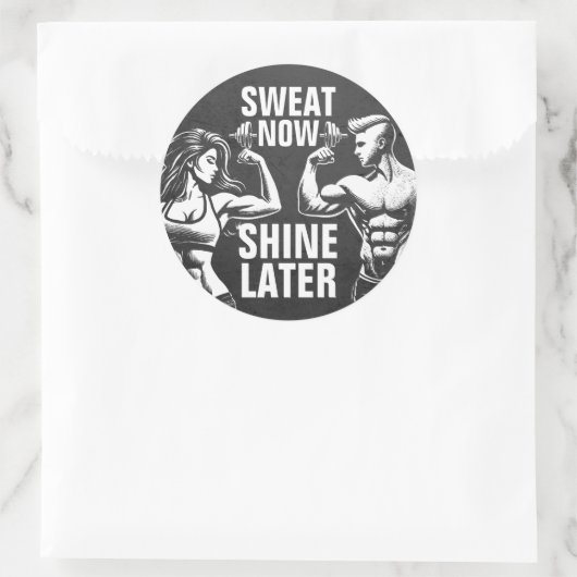 フィットネスジムトレーニングボディビル やる気を起こさせる ラウンドシール (バッグ)