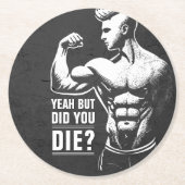 フィットネスジムトレーニングボディビル やる気を起こさせる ラウンドペーパーコースター (正面)