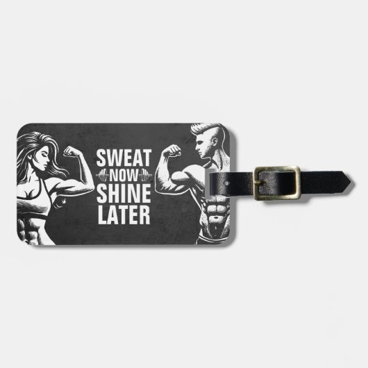 フィットネスジムトレーニングボディビル やる気を起こさせる ラゲッジタグ (正面横)