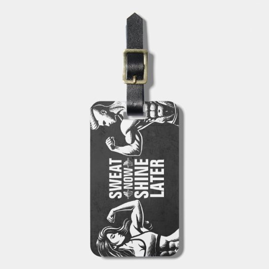 フィットネスジムトレーニングボディビル やる気を起こさせる ラゲッジタグ (正面縦)