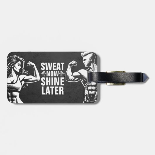 フィットネスジムトレーニングボディビル やる気を起こさせる ラゲッジタグ (裏面横)