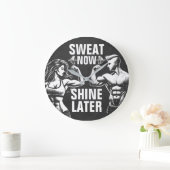 フィットネスジムトレーニングボディビル やる気を起こさせる ラージ壁時計 (ホーム)