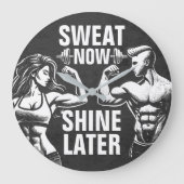 フィットネスジムトレーニングボディビル やる気を起こさせる ラージ壁時計 (正面)