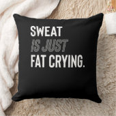 フィットネスジムトレーニングモチベーション汗は脂肪泣き叫び クッション (ブランケット)