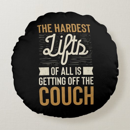 フィットネスジムトレーニング重量挙げ引用文 ラウンドクッション (正面)