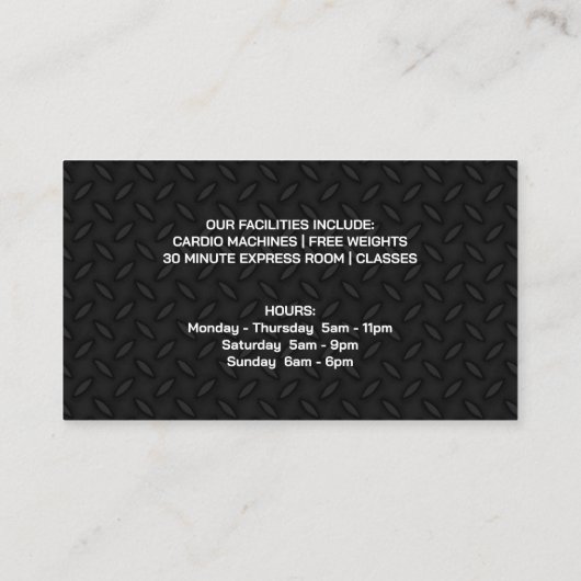 フィットネスジムビジネスカード 名刺 (裏面)