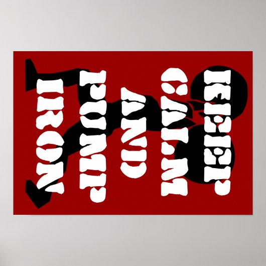 フィットネスジム保落ち着きポンプアイロン ポスター (正面)