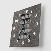 フィットネスジム及びトレーニング やる気を起こさせる スクエア壁時計 (傾斜)