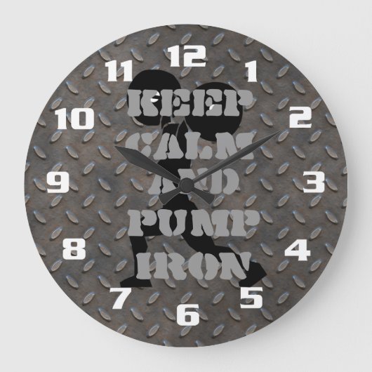 フィットネスジム及びトレーニング やる気を起こさせる ラージ壁時計 (正面)
