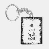 フィットネスジム引用文食べ:,睡眠,スクワット キーホルダー (正面左)