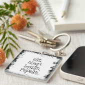 フィットネスジム引用文食べ:,睡眠,スクワット キーホルダー (正面右)