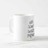 フィットネスジム引用文食べ:,睡眠,スクワット コーヒーマグカップ (正面左)