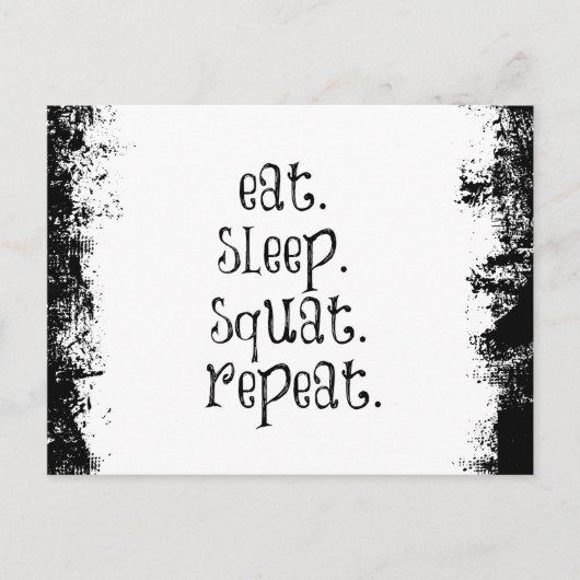 フィットネスジム引用文食べ:,睡眠,スクワット ポストカード (正面)