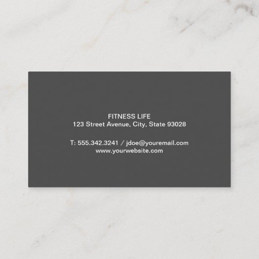 フィットネスジム | トレーニングの実施 名刺 (裏面)