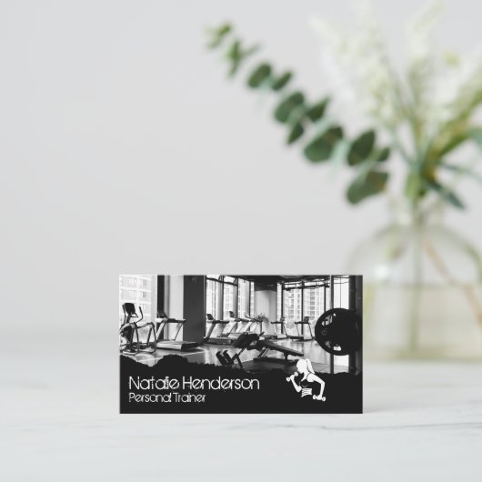 フィットネスジム | パーソナルトレーナーロゴ 名刺 (スタンド正面)