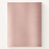 フィットネスジャーナルピンクローズ金ゴールド ノートブック (裏面)