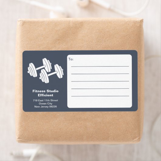 フィットネススタジオ ダンベル グレー ホワイト 発送ラベル ラベル (インサイチュ)