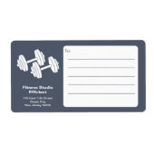 フィットネススタジオ ダンベル グレー ホワイト 発送ラベル ラベル (正面)