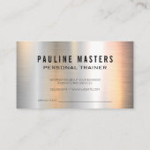 フィットネスセンターロゴ | メタリック背景 予約カード (裏面)