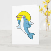 フィットネスタイヤのイルカ カード (黄色い花)