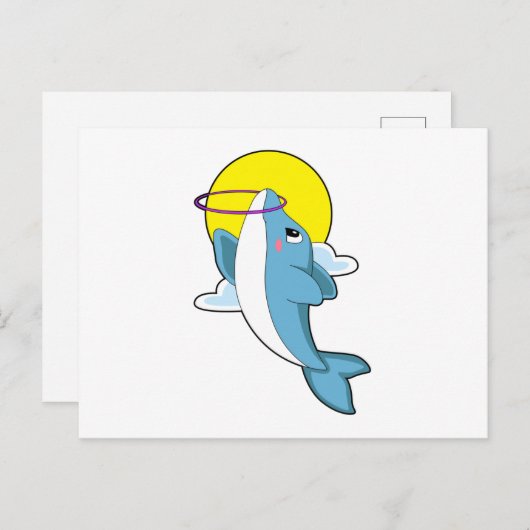 フィットネスタイヤのイルカ ポストカード (正面/裏面)