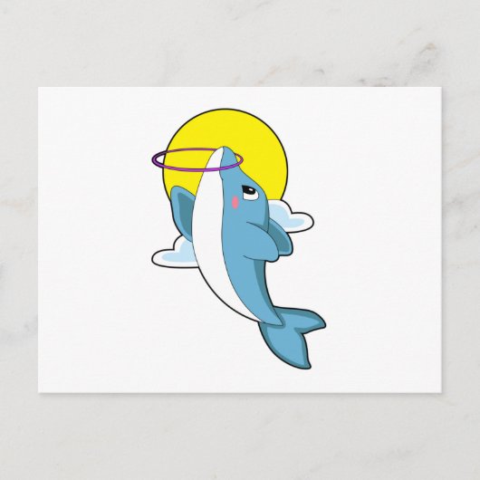 フィットネスタイヤのイルカ ポストカード (正面)