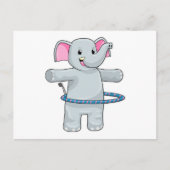 フィットネスタイヤのスポーツをする象 ポストカード (正面)