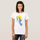 フィットネスタイヤを持つイルカ Tシャツ (正面フル)