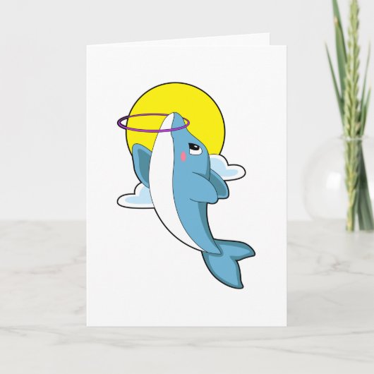 フィットネスタイヤ付きイルカ カード (正面)