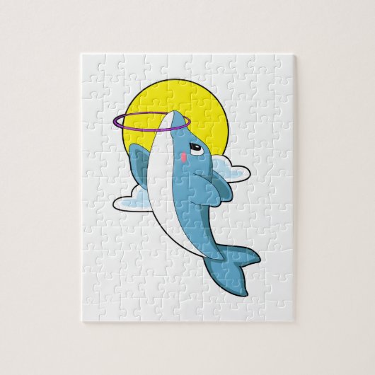 フィットネスタイヤ付きイルカ ジグソーパズル (縦)