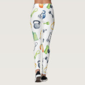 フィットネスダンベルジャンプロープヨガマットパターン レギンス (裏面)