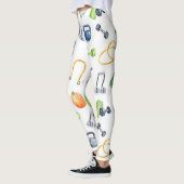 フィットネスダンベルジャンプロープヨガマットパターン レギンス (左)