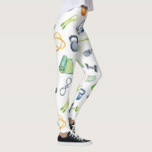 フィットネスダンベルジャンプロープヨガマットパターン レギンス (右)