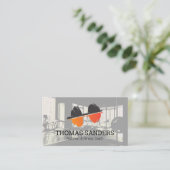 フィットネスダンベルロゴ |ジム |パーソナルトレーナー 名刺 (スタンド正面)