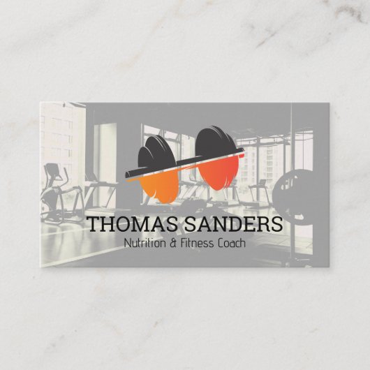 フィットネスダンベルロゴ |ジム |パーソナルトレーナー 名刺 (正面)