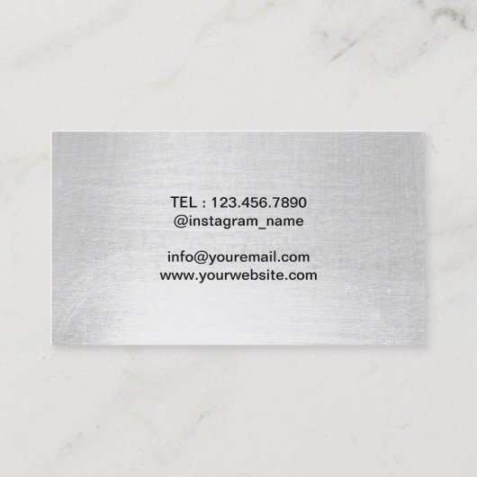 フィットネストレーナシンプルーのダンベルモダンシルバー 名刺 (裏面)