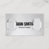 フィットネストレーナシンプルーのダンベルモダンシルバー 名刺 (正面)
