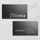 フィットネストレーナミニマルーブラックシルバーエンボス文字 名刺 (正面/裏面)