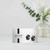 フィットネストレーナモダンーストライプズフェイクシルバー 名刺 (スタンド正面)