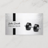 フィットネストレーナモダンーストライプズフェイクシルバー 名刺 (正面)