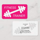 フィットネストレーナーのジムのコーチモダンネオンピンク 名刺 (正面/裏面)