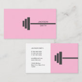 フィットネストレーナーのバーベルピンクコーチ 名刺 (正面/裏面)