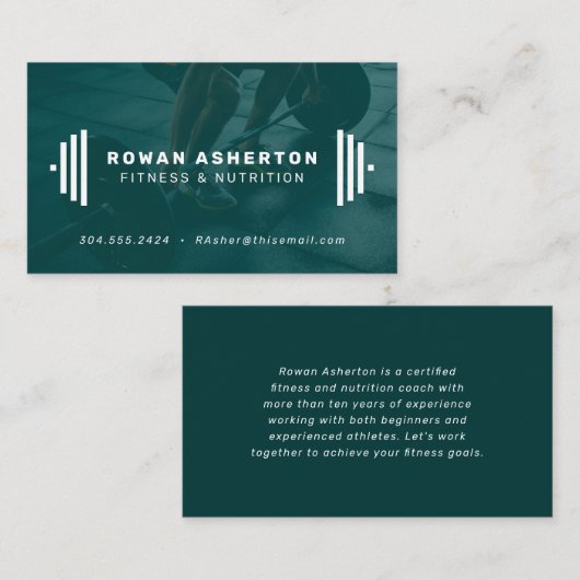 フィットネストレーナーの名刺（写真付） 名刺 (正面/裏面)